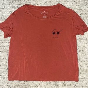 AEO | Burnt orange soft & sexy “no shade” t-shirt